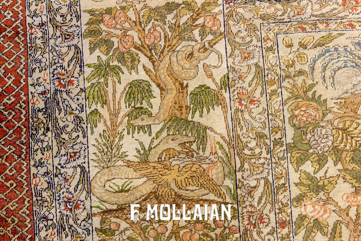 Rare design Pictorial (Animal figures) Antique Kaysery Turkish Carpet n°:220572